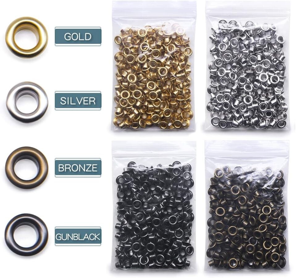 800 Sets Grommet Kit with Install Tool - 4 Colors - DIY Crafts Projects