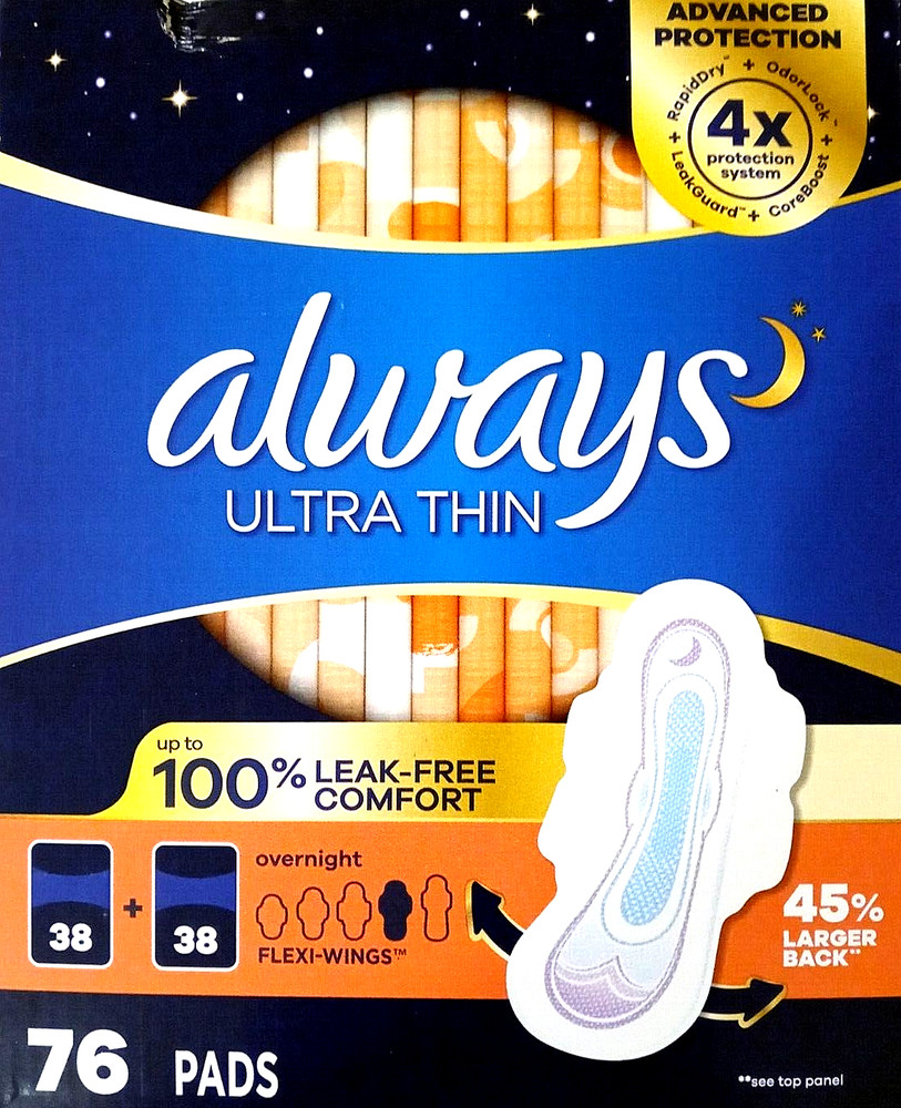 Always Ultra Thin Advanced Protection (4x Protection System) 76 Pads Size 4