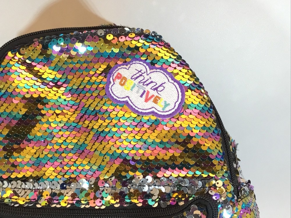 Girls More than Magic Sequin Flip Small Backpack Purse Multicolor Rainbow