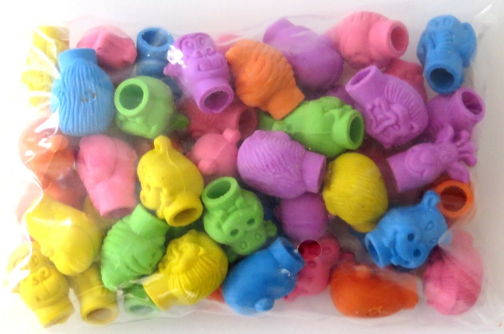 Zoo Animal Pencil Top Erasers - (48 Erasers)