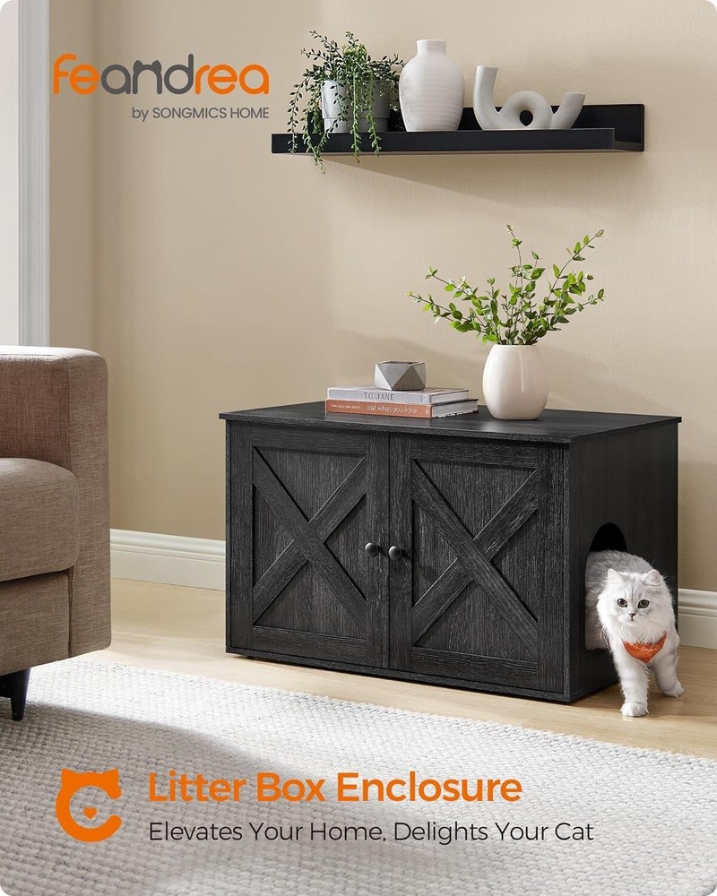 Elegant Multi-Functional Cat House & Litter Box Enclosure - Easy Assembly 20.9"