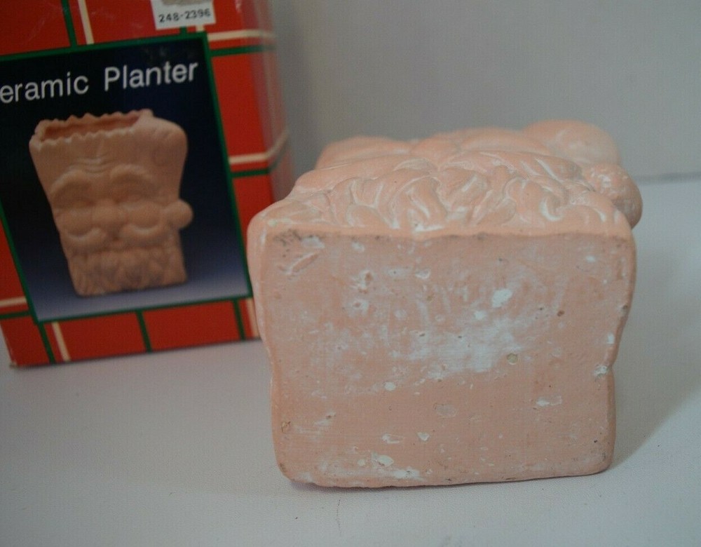 CERAMIC SANTA FACED PLANTER NEW IN BOX