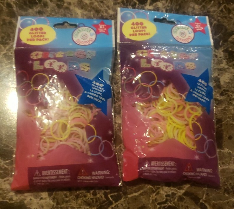 2 Pack Glitter Loops Bands (400 Per Packs)