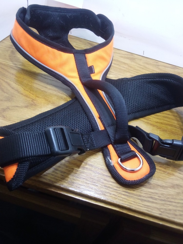 Orange Reflective Harness For Large Dog .