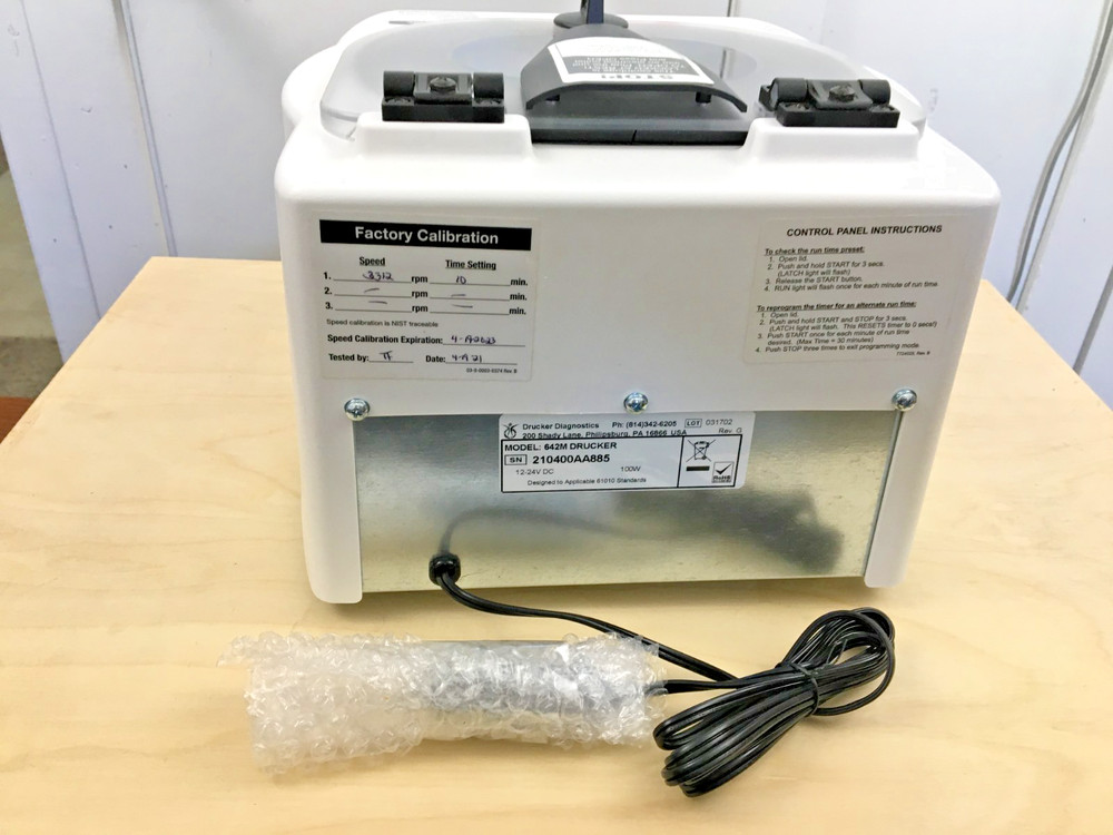 Drucker Diagnostics 642M 12V DC Mobile Laboratory Centrifuge - NEW