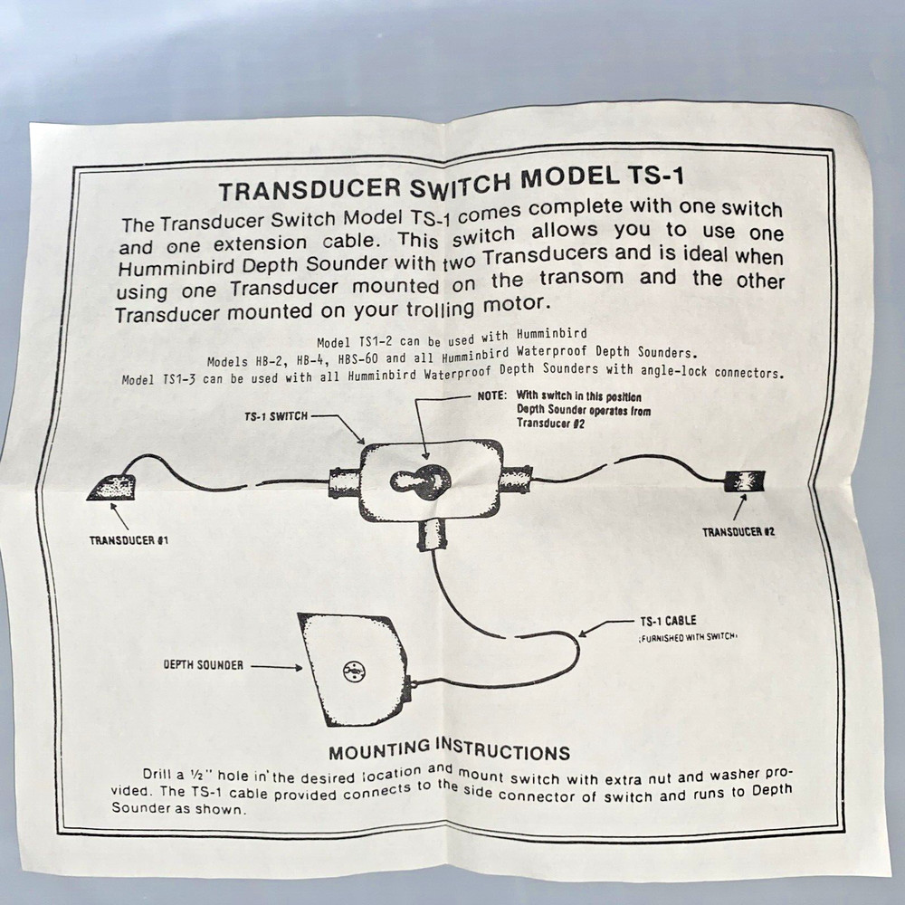 Humminbird TS-1 TS1-2 Transducer Switch NOS