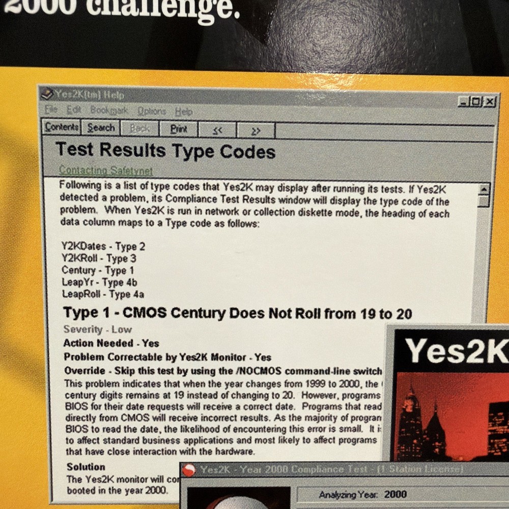 CompuWorks Yes Y2K Find & Fix PC Hardware Year 2000 Date Problems - Sealed