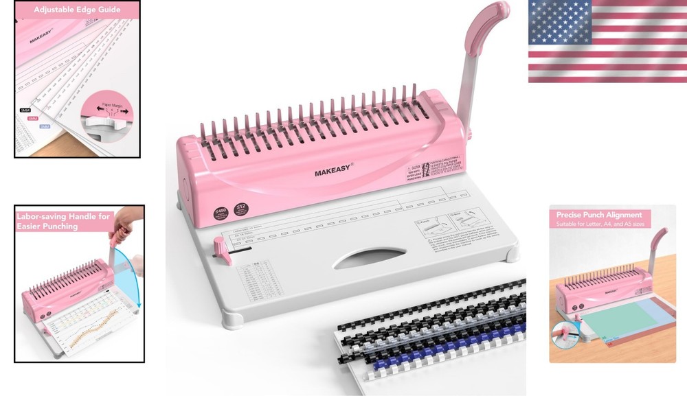 2-in-1 Binding Machine with 100 Comb Spines