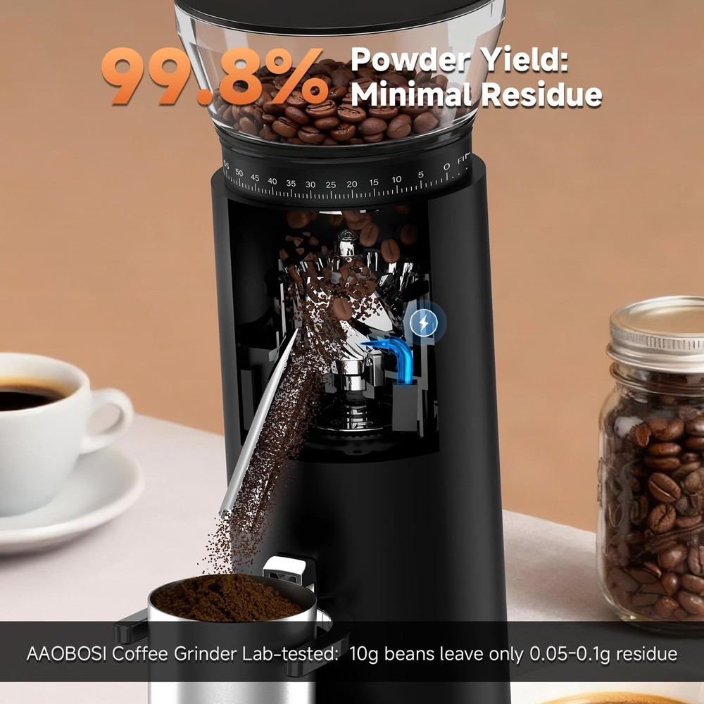 Coffee Grinder, Cordless Coffee Bean Grinder with 60 Grind Settings,Conical B...