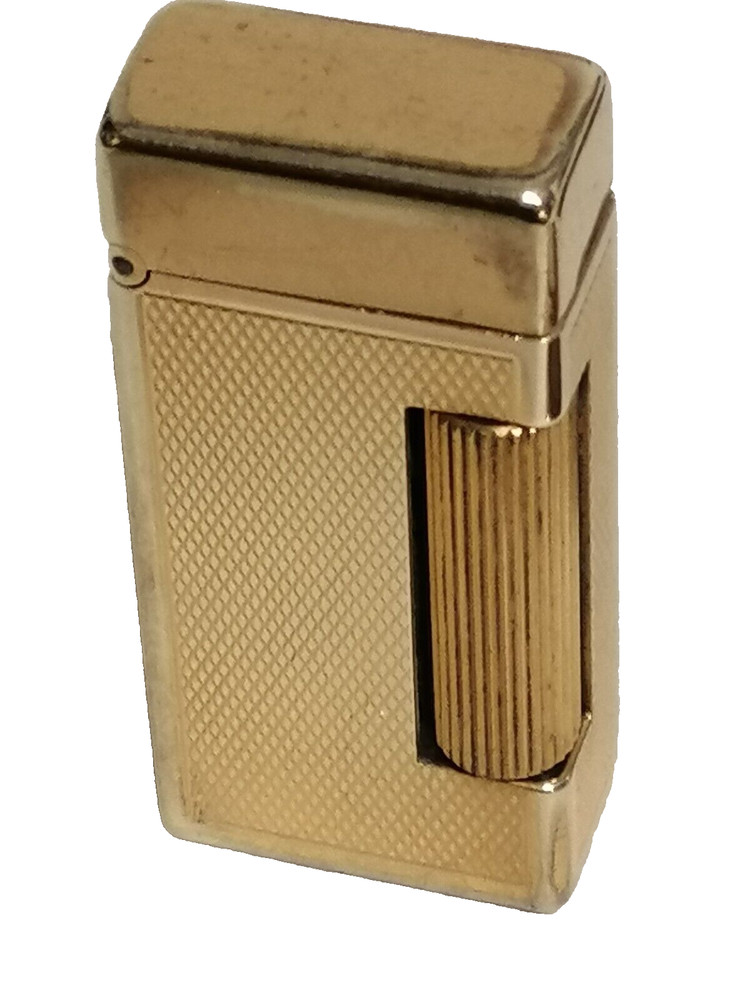 DUNHILL CIGARETTE LIGHTERS ONE CASED GOLD PLATED BOTH USED