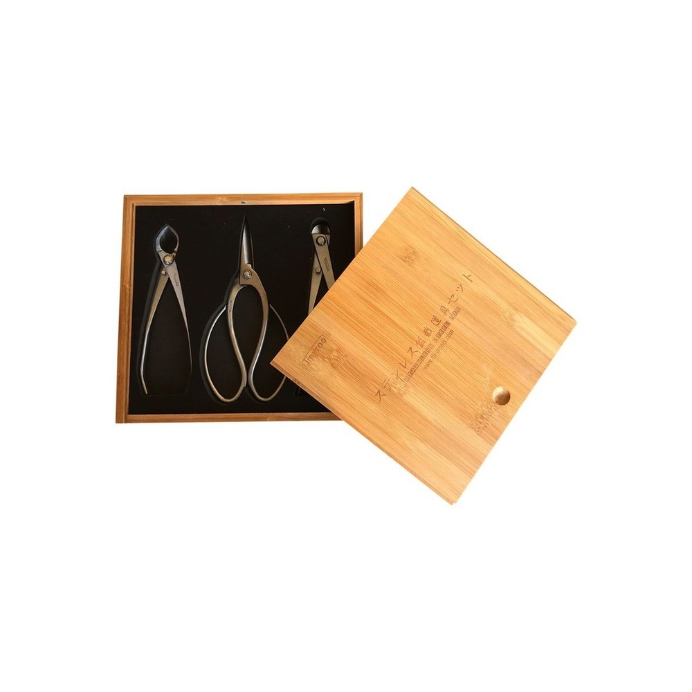 Tinyroots Bonsai Tool Kit 3pc - Set Includes: Traditional Butterfly Shaped Bo...