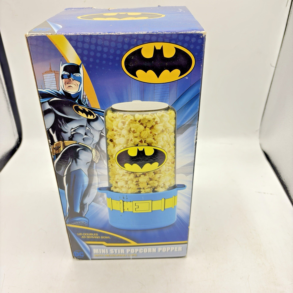 DC Comics TM Batman Mini Stir Popcorn Maker Popper Open Box