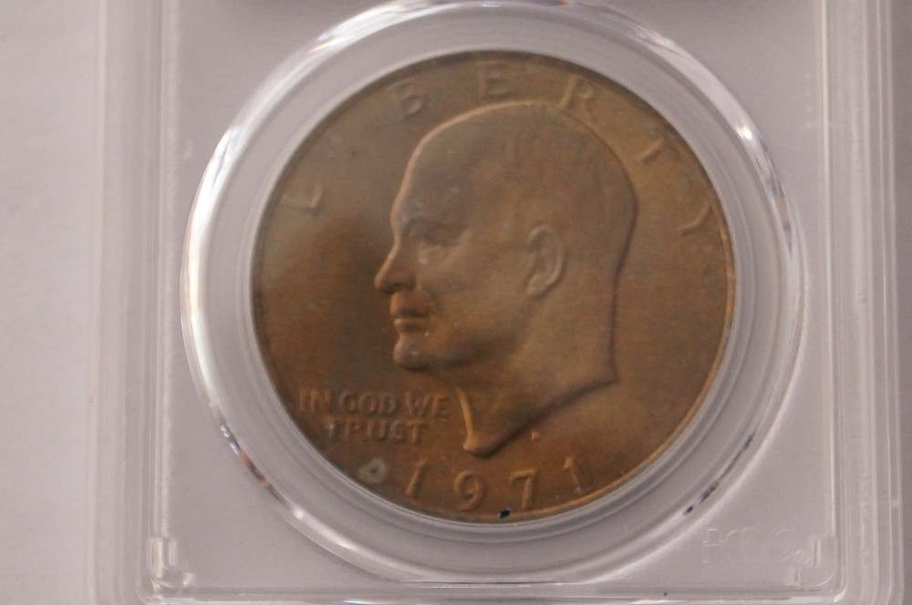 1971-D EISENHOWER DOLLAR GRADED PCGS MS66 TONED