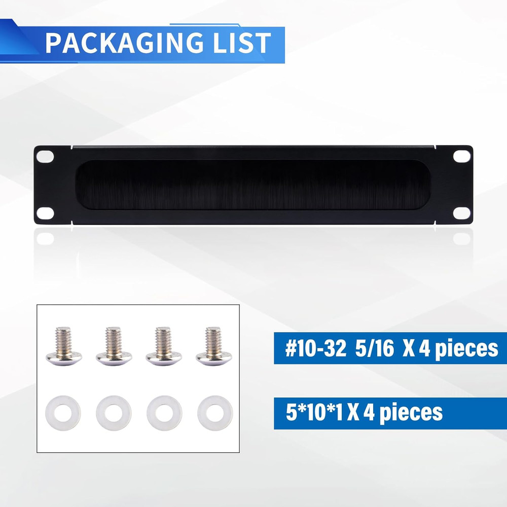 10" 1U Brush Cable Management Panel for Deskpi Rackmate and Server Racks