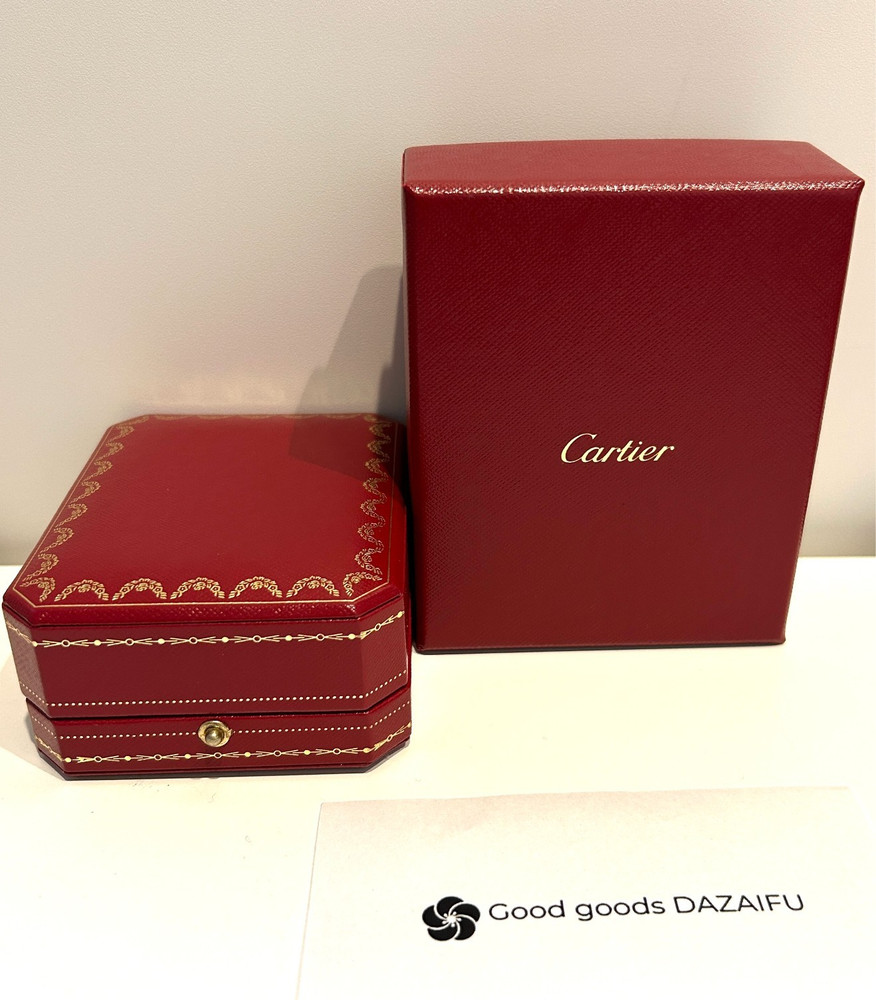 Cartier Pair Ring Empty Box Red Leather Case & Outer Box Set Gift Authentic