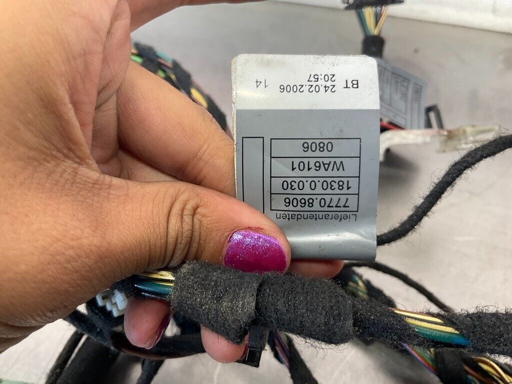 2006 BMW 330i E90 Driver Left Front Door Wiring Harness OEM 12BF1EA