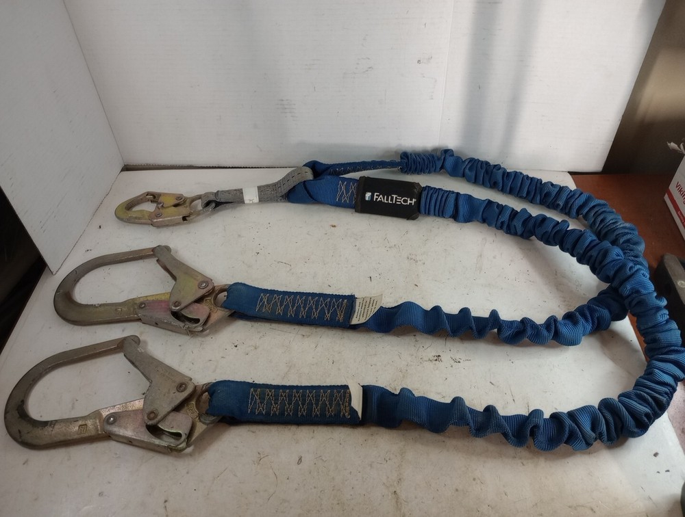 FallTech 8240Y3 ElasTech 6' Double Lanyard Steel Hooks 100% Tie-Off Y-LEG