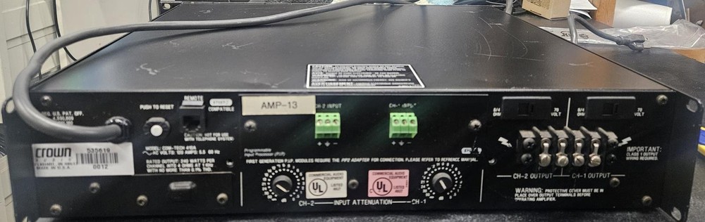 Crown Com-Tech 410 CT-410 Stereo Audio Amplifier
