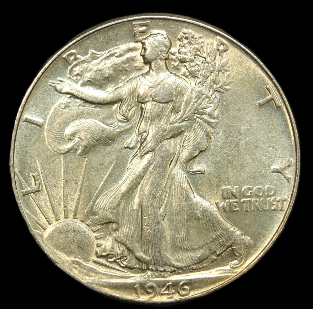 1946 50C Walking Liberty Half Dollar- smh876