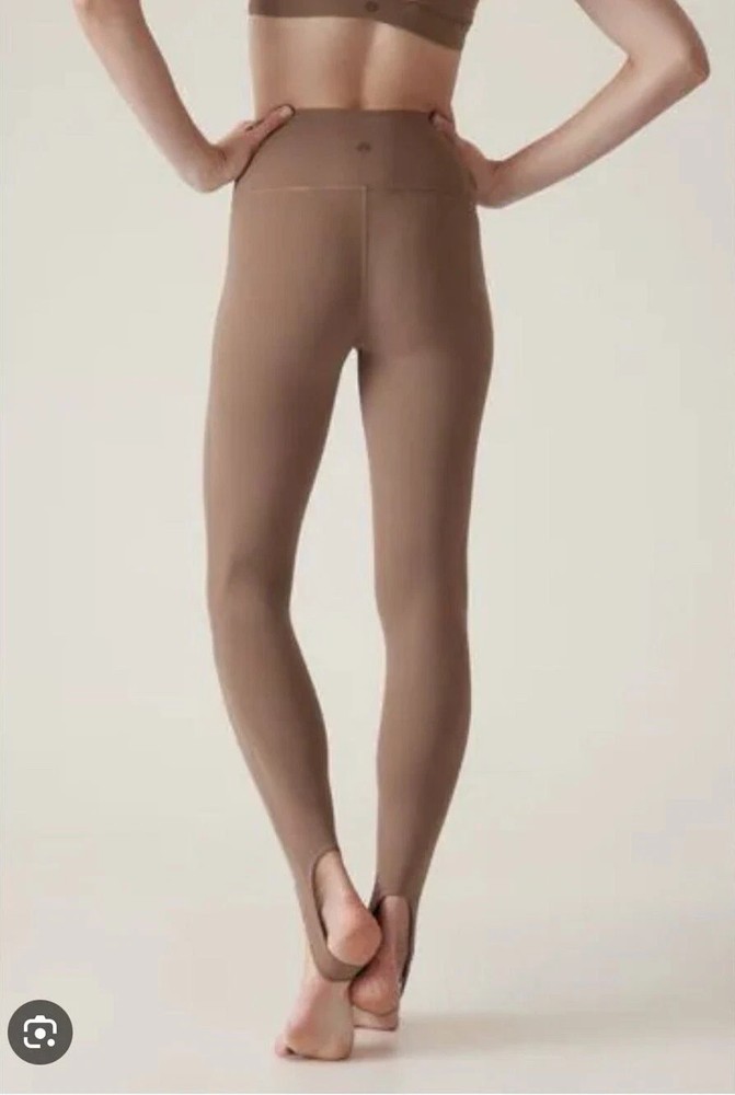 Athleta Transcend High Rise Stirrup Legging-Rustic Beige-Size L-NWT