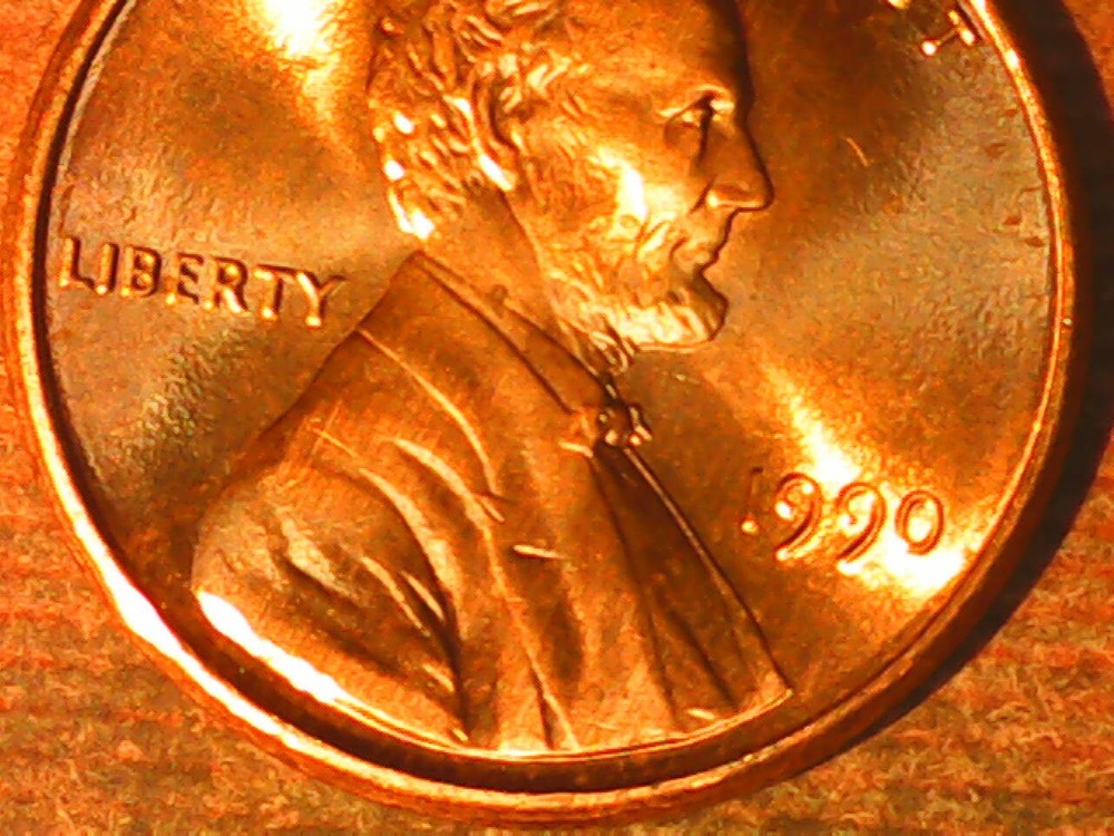 1990 Penny Die Crack Reverse