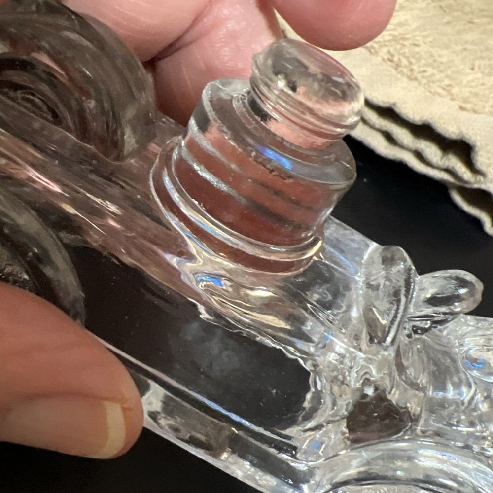 FIRE ENGINE GLASS CANDY CONTAINER ENGINE 1930s VICTORY GLASS
