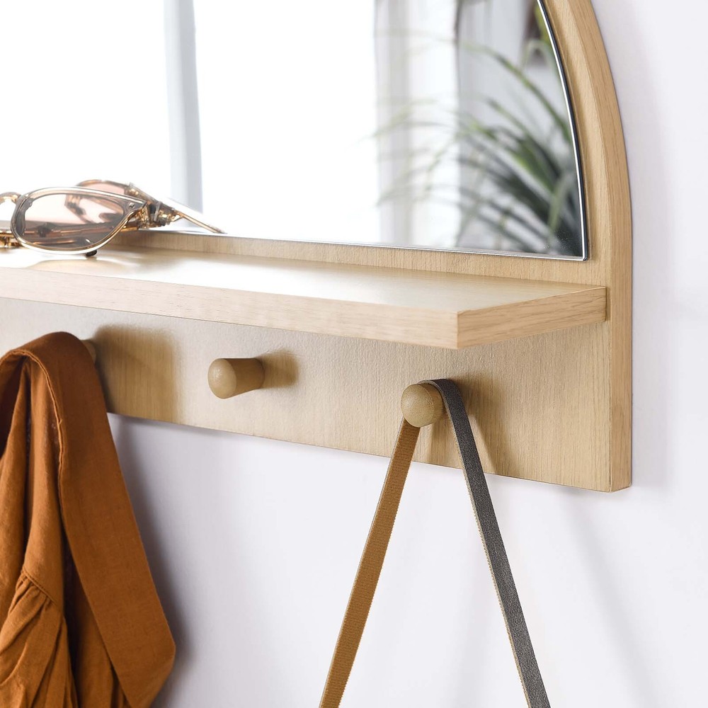 Modway Moonbeam Arched Mirror in Oak