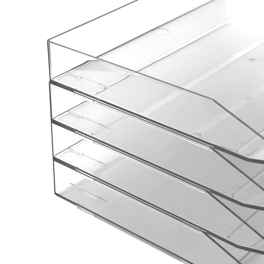 2 Tier Paper Organizer Letter Tray – Plastic Stackable Desk File Organizer, S...