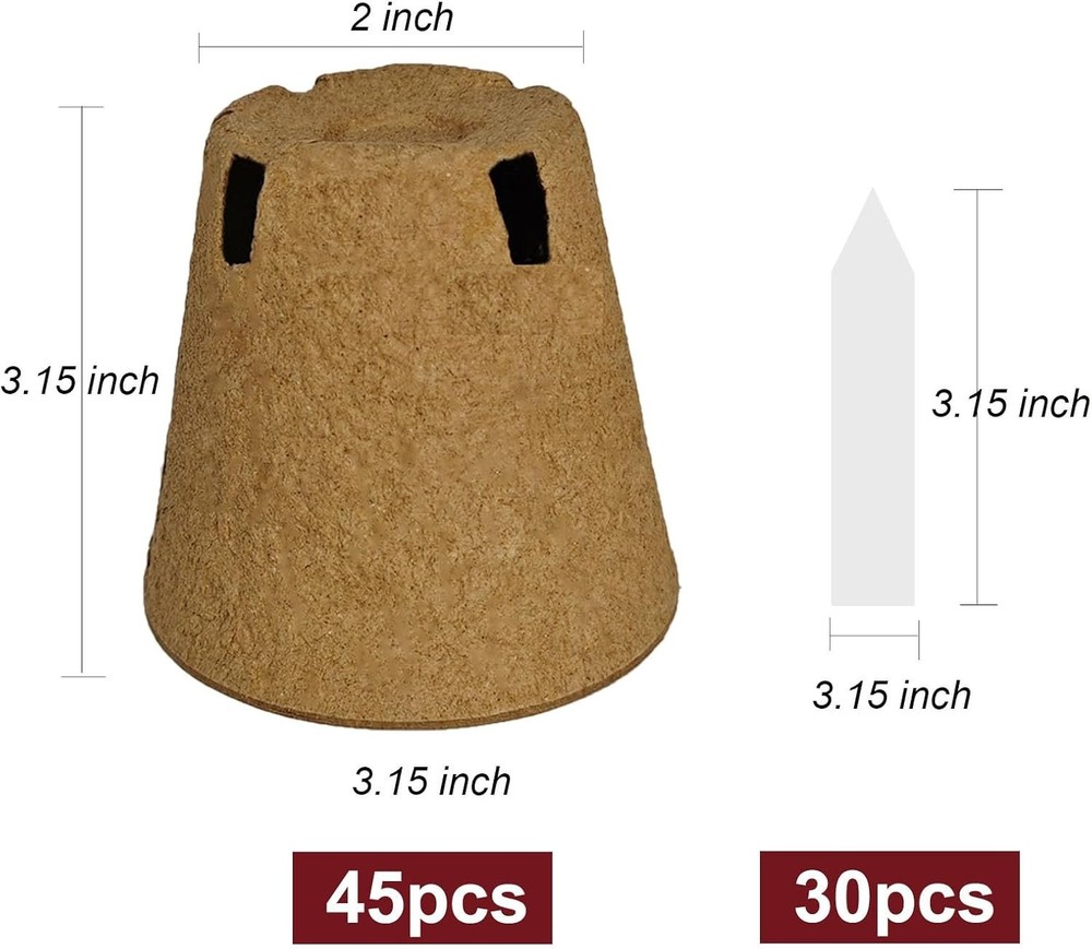 Peat Pots Seed Starter - 45 Pack 3.15 inch Biodegradable Seed Starter Pots Pe...