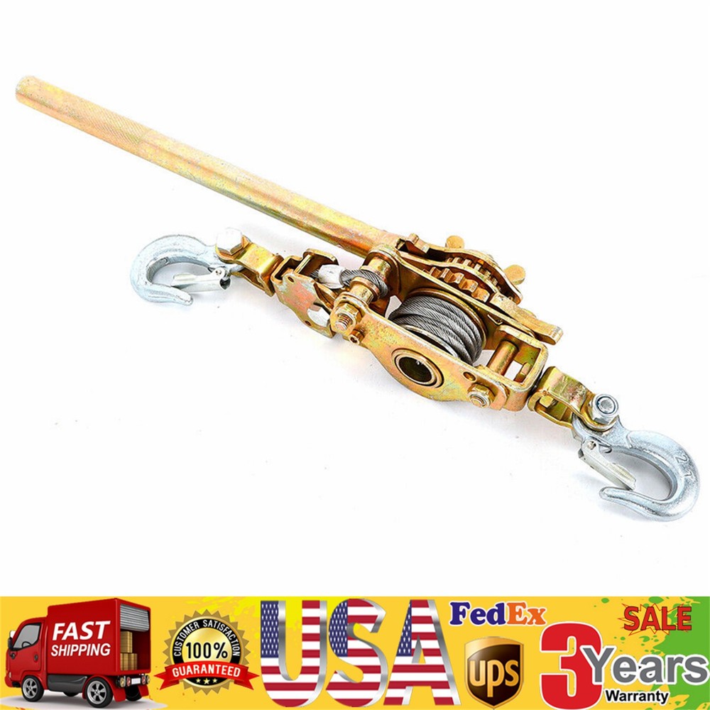 Heavy Duty Hand Puller 2TON Winch Pull Hoist Come Along Cable Lever Tool 4400LB！