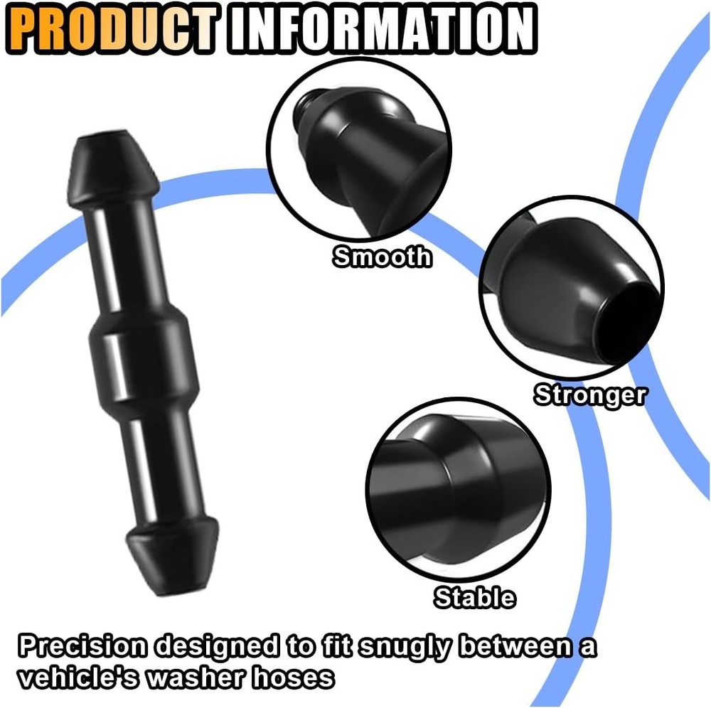 Universal Windshield Washer Hose Connector 2-Way I-Type Splitter Adapter