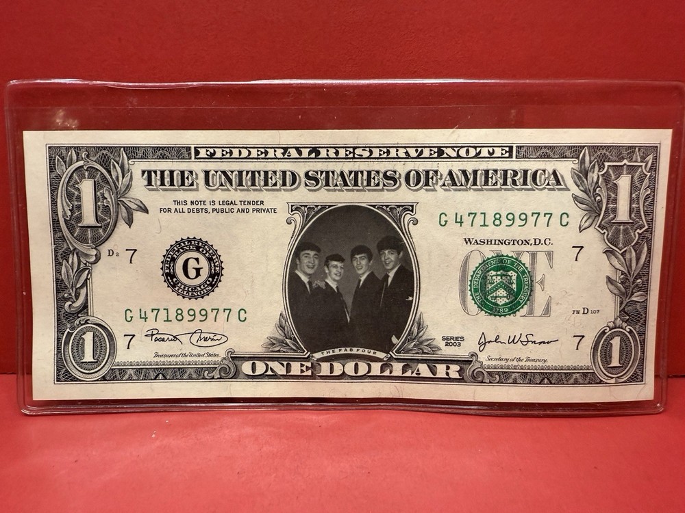 Beatles US Mint One Dollar Bill Currency