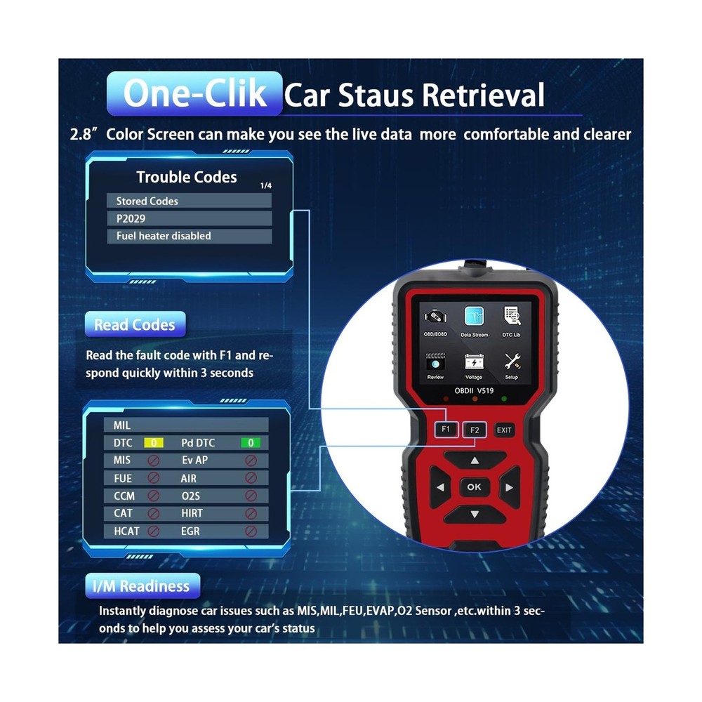 2025 New OBD2 Scanner Diagnostic Tool - Check Engine Light Code Rea... Fast Ship