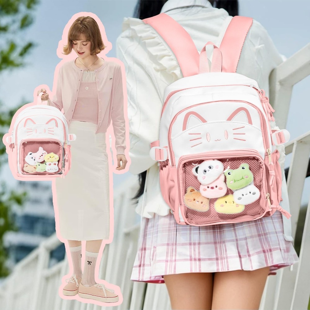 backpack Pink-white Small