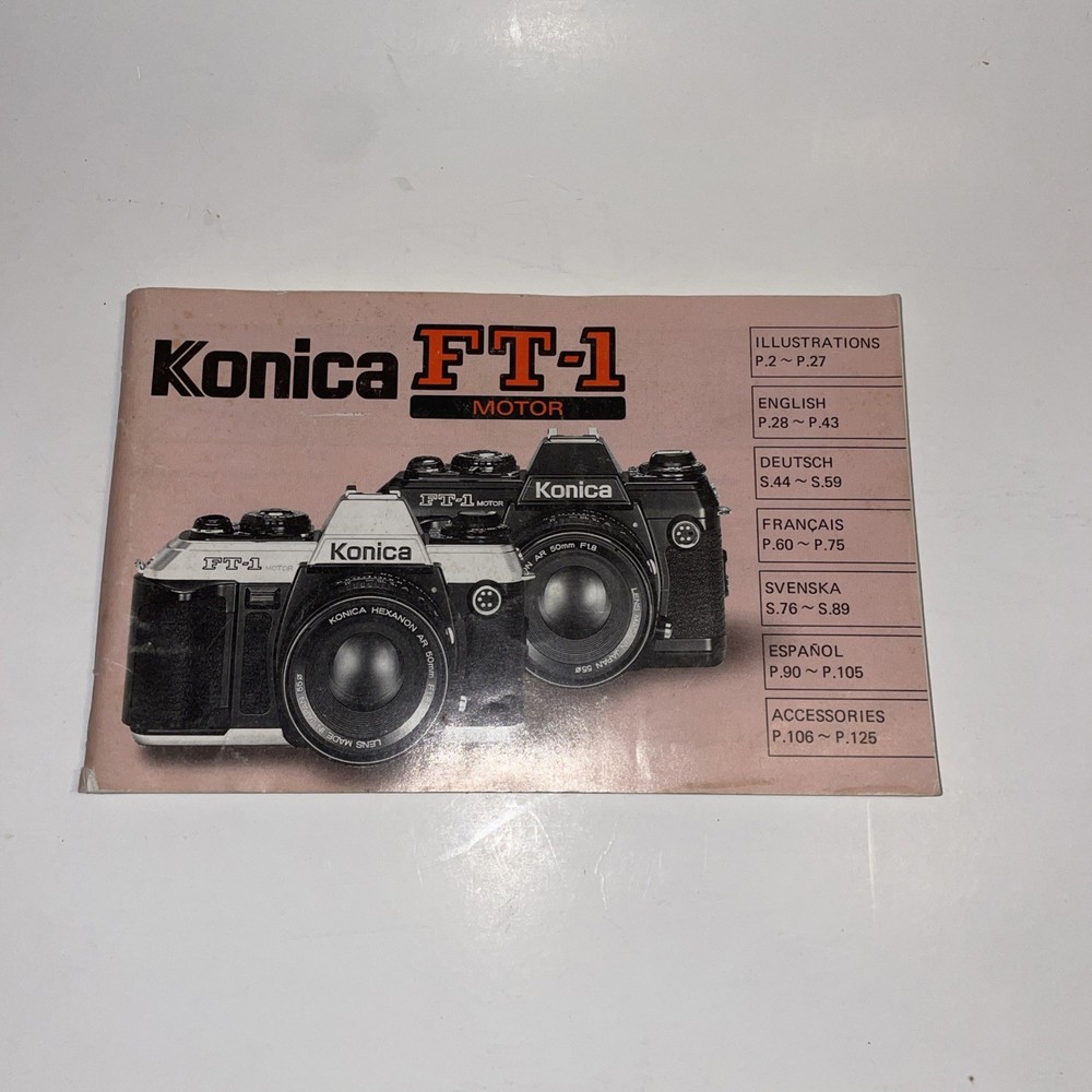 Konica FT-1 Motor Camera Instructions/Manual: Original Printing Multi-Language