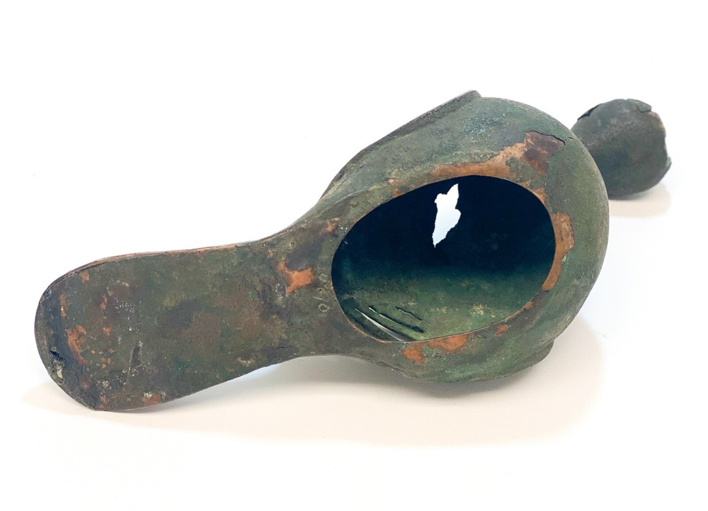 Bronze Archaic Incense Burner Formed Bird