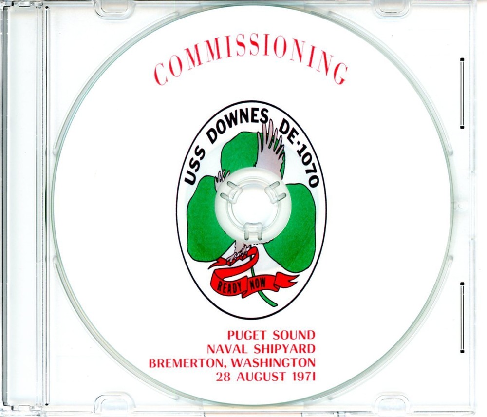 USS Downes DE 1070 Commissioning Program 1971  Navy Plank Owners