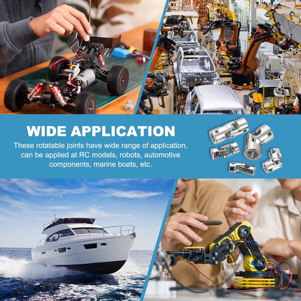 5pcs Rotatable Joint, 2mm to 2mm Inner Dia Universal Joint