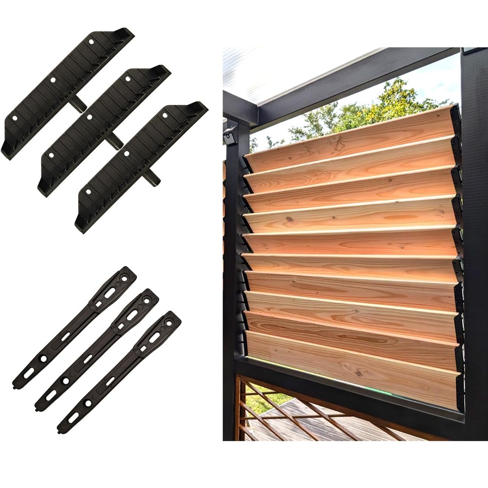 Explranltec Louver Bracket Kit, Deck Sunblind System, Shutters Hardware Black