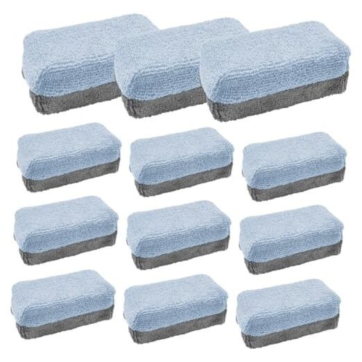 12PCS Ceramic Coating Applicator Sponge, Microfiber Rectangular Auto Blue