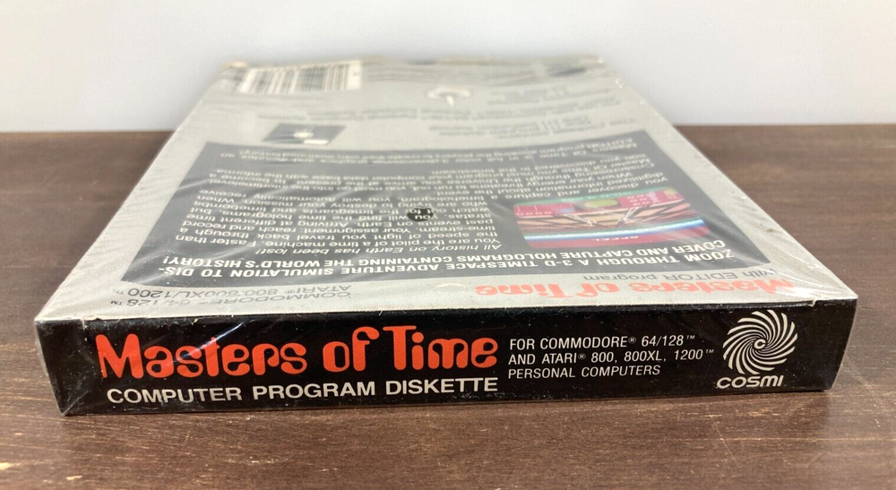MASTERS OF TIME By Cosmi BOX & MANUAL ONLY Atari Commodore 64/128 Computer Game