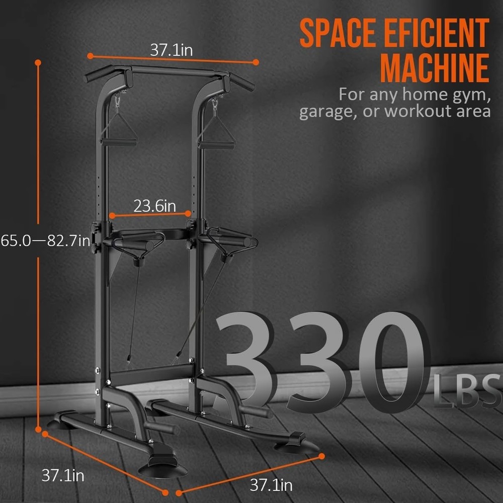 Multi-Functional Power Tower with Adjustable Height – 330 lbs Capacity