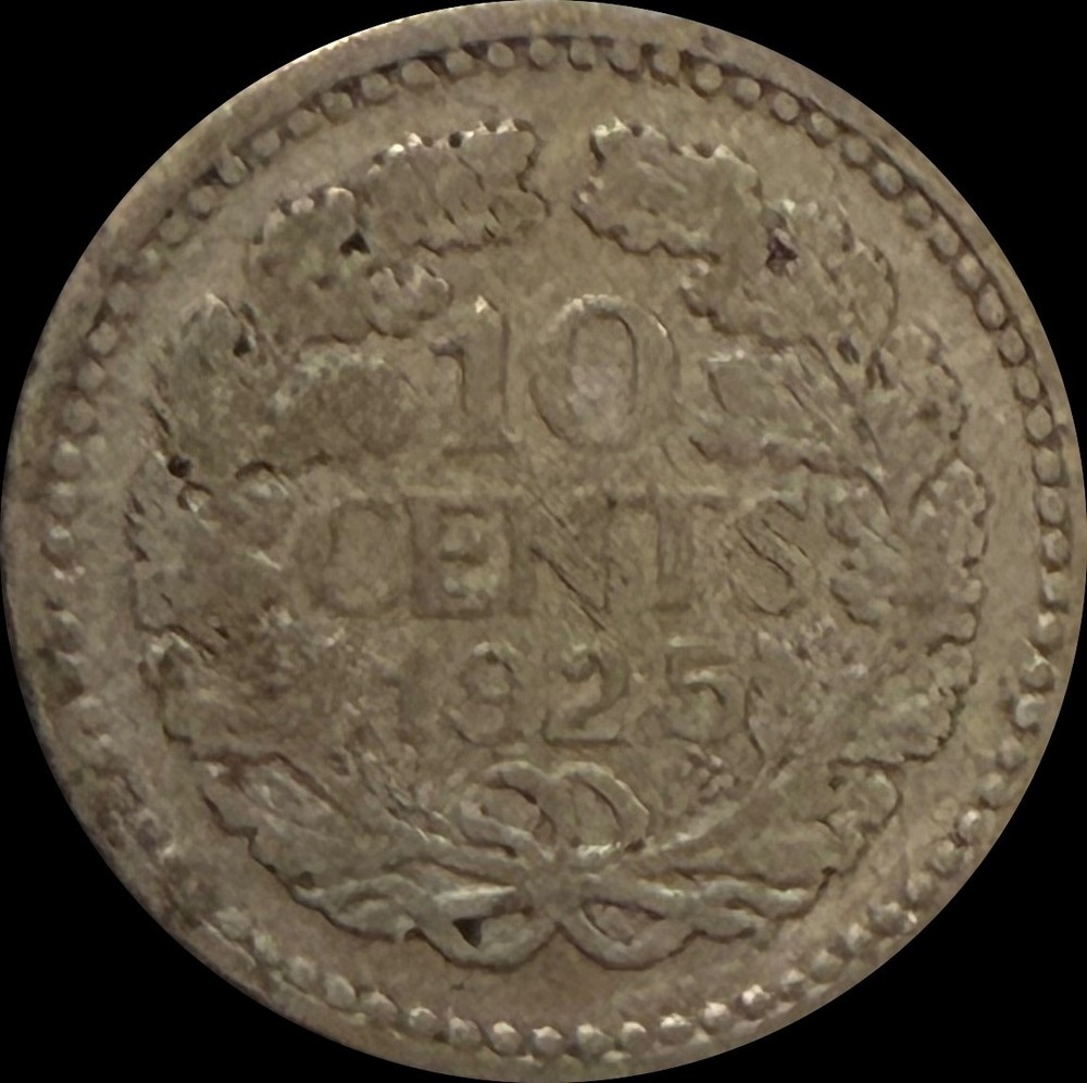 Netherlands - 10 Cents 1925 - Wilhelmina Silver
