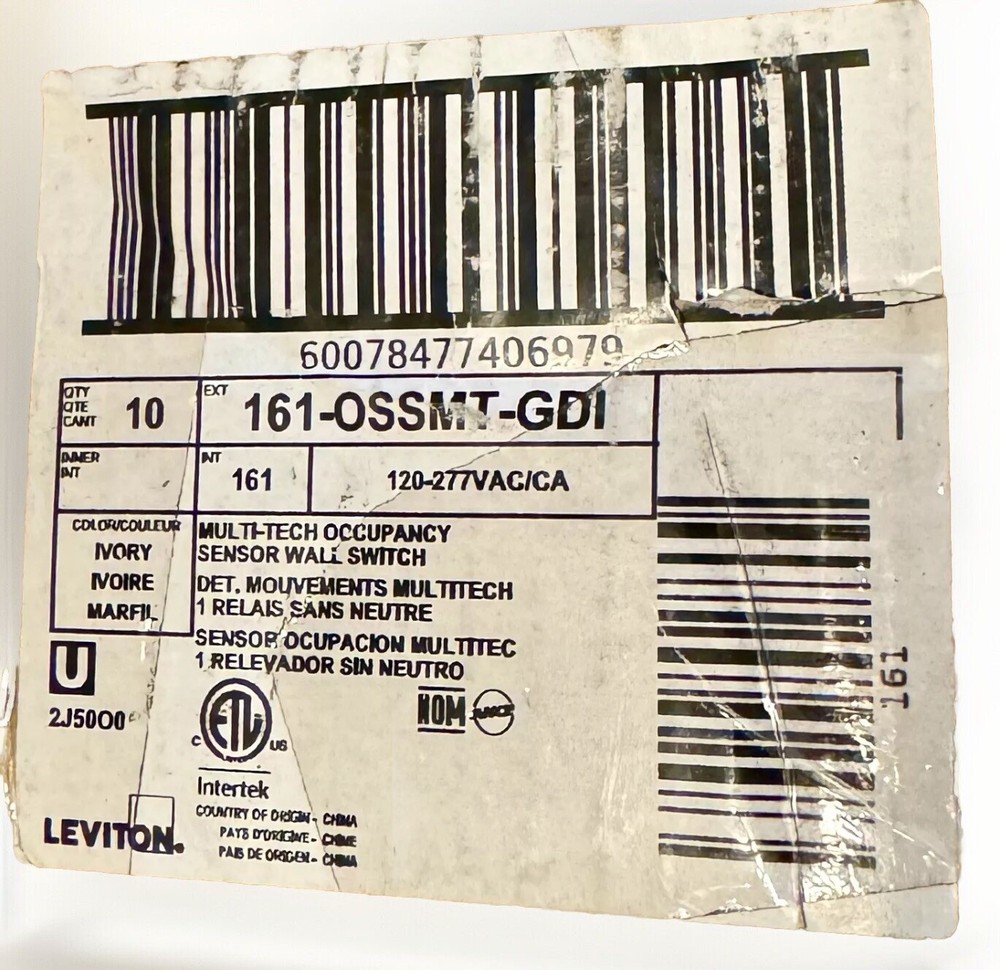 Leviton PIR Sensor/Ultrasonic Occupancy Sensor, Multi-Tech, Wall Switch, Ivory