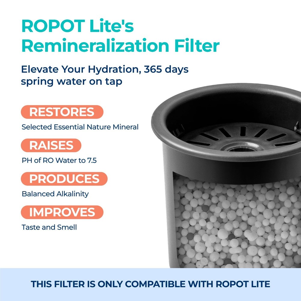 Dual-Pack Remineralization Filters, One-Year Set for RO100ROPOT-LITE, Alkalin...
