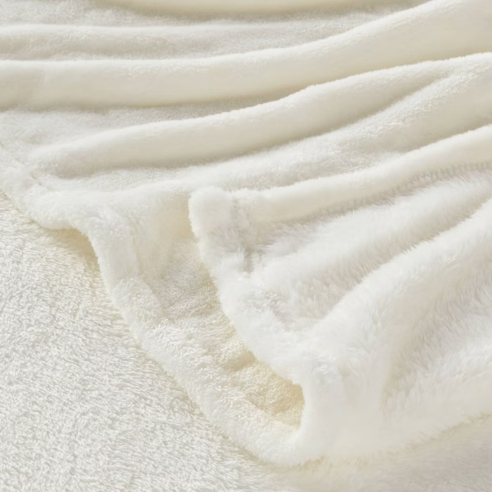 Full/Queen Microplush Bed Blanket Sour Cream - Threshold