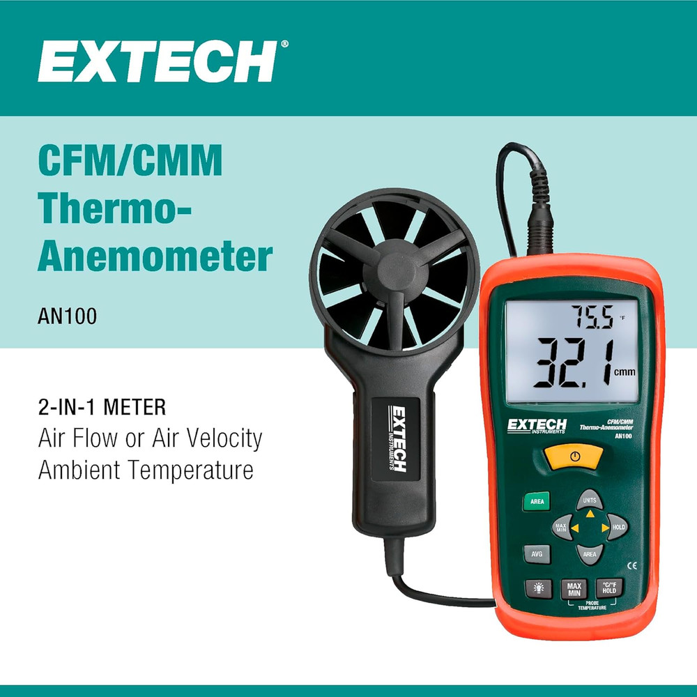 AN100 CFM/CMM Mini Thermo-Anemometer