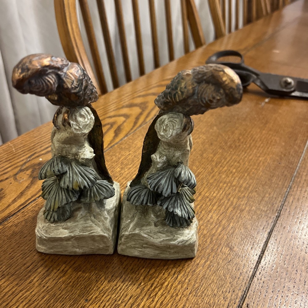 Vintage Parrot Parakeet Pair Bookends