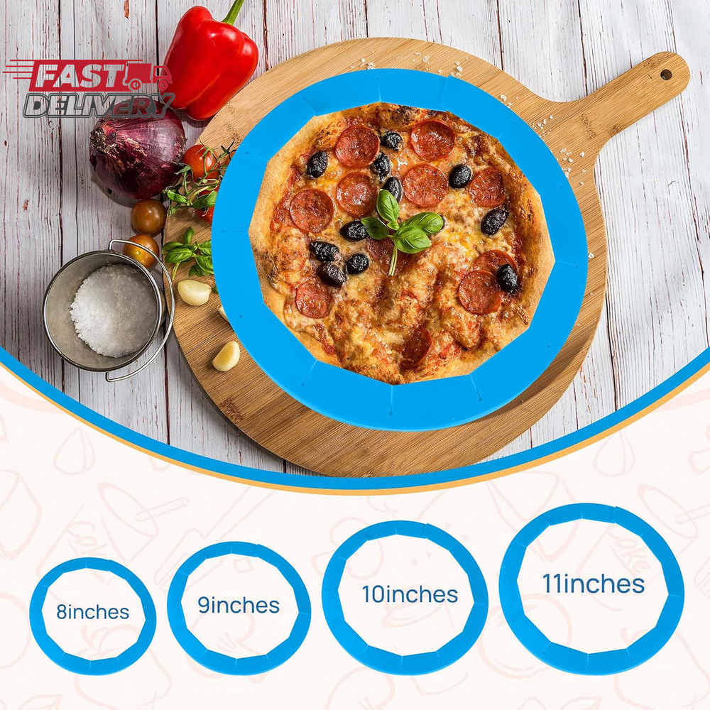 2 Pack Adjustable Pie Crust Shield Silicone Protectors - Bake Crust Protector Co