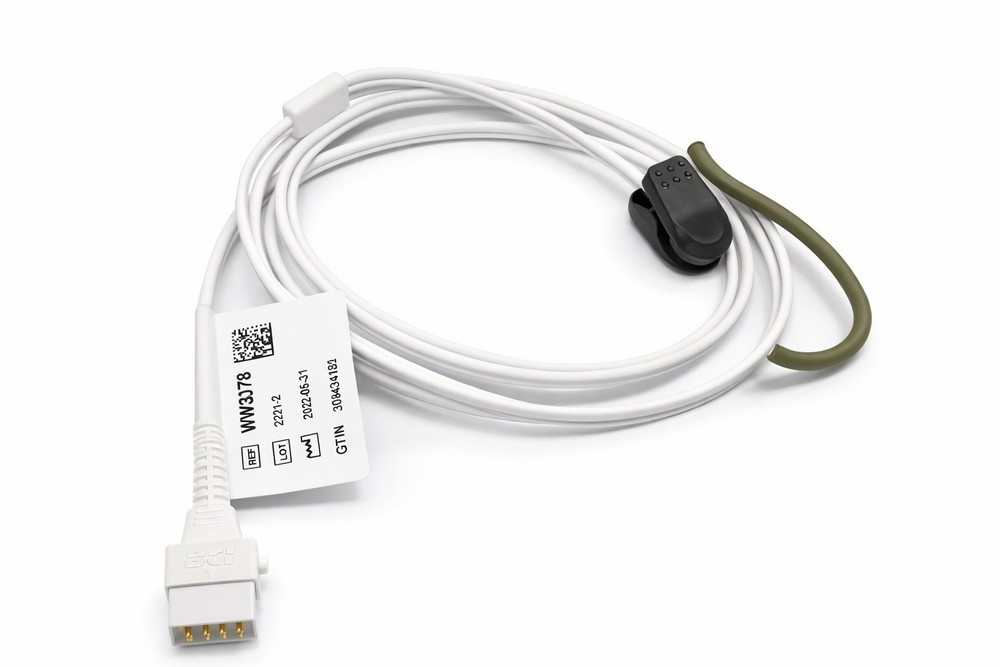 BCI WW3078 Reusable Ear Sensor Lead White Connector